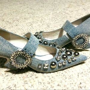 Stunning Denim and Bling Jeffrey Campbell heels